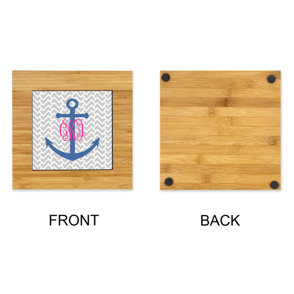 Monogram Anchor Bamboo Trivet with 6" Tile - APPROVAL