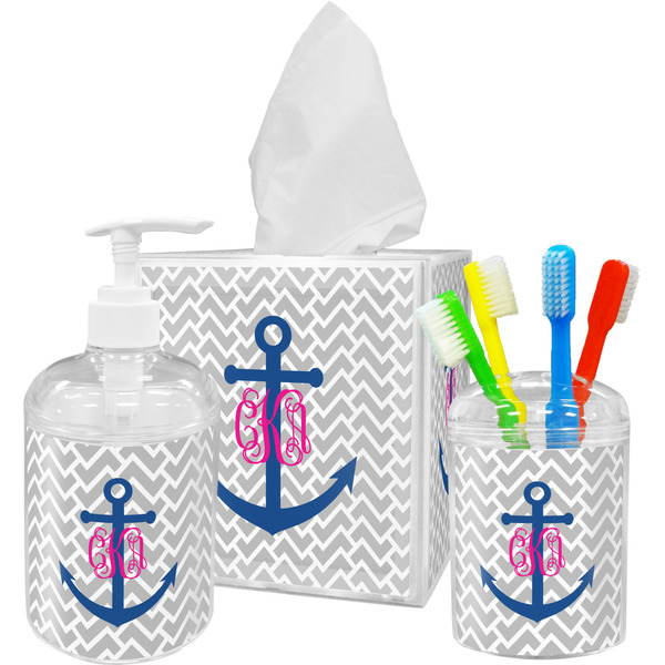 Monogram Anchor Bathroom Accessories Set (Personalized)