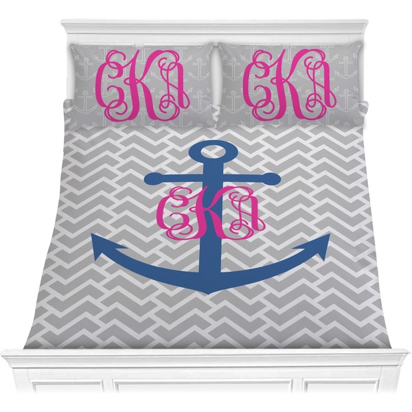 Custom Monogram Anchor Comforter Set - Full / Queen (Personalized)