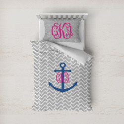 Monogram Anchor Duvet Cover Set - Twin (Personalized)