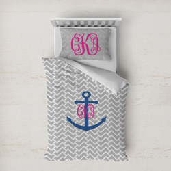 Monogram Anchor Duvet Cover Set - Twin XL (Personalized)