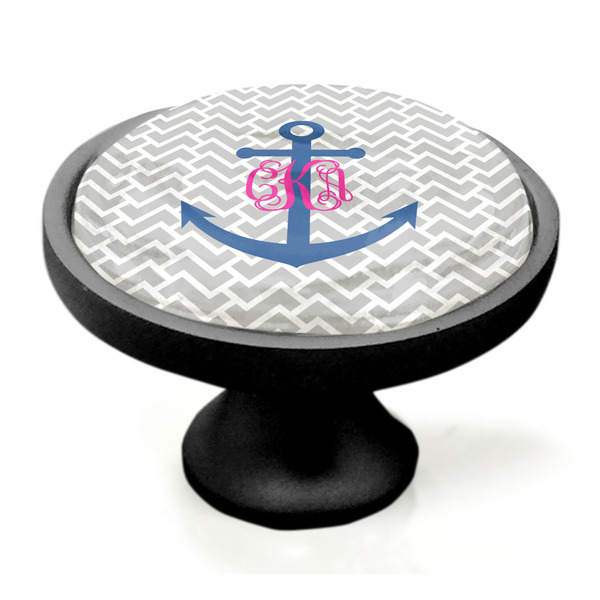 Monogram Anchor Black Custom Cabinet Knob (Side)