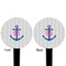 Monogram Anchor Black Plastic 4" Food Pick - Round - Double Sided - Front & Back