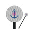 Monogram Anchor 5.5" Round Plastic Stir Sticks - Black - Single Sided