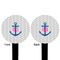 Monogram Anchor Black Plastic 6" Food Pick - Round - Double Sided - Front & Back