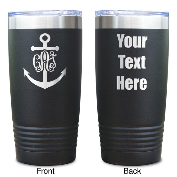 Monogram Anchor Black Polar Camel Tumbler - 20oz - Double Sided  - Approval