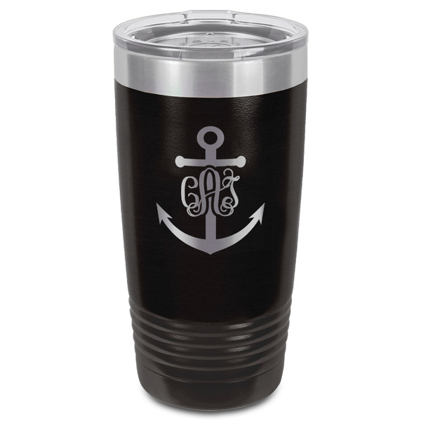 Monogram Anchor Black Polar Camel Tumbler - 20oz - Front