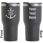 Monogram Anchor RTIC Tumbler - Black - Engraved Front & Back (Personalized)