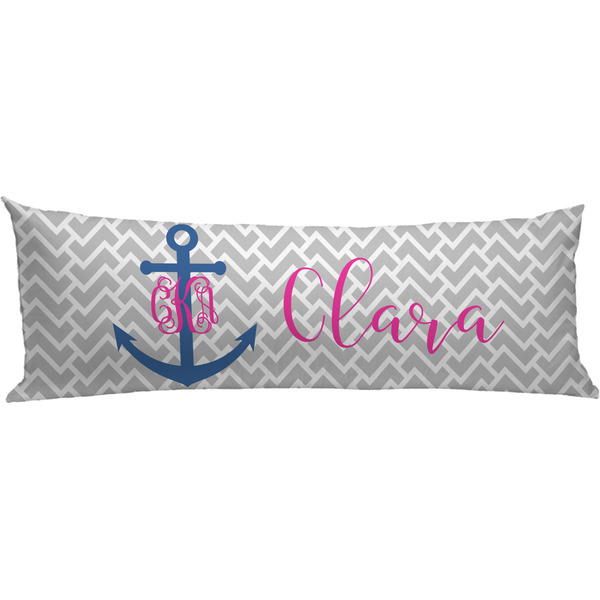 Custom Monogram Anchor Body Pillow Case