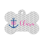 Monogram Anchor Bone Shaped Dog ID Tag - Small