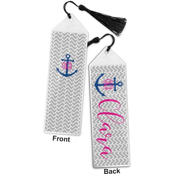 Monogram Anchor Bookmark with tassel - Front and Back