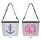 Monogram Anchor Bucket Bags w/ Genuine Leather Trim - Double - Front and Back