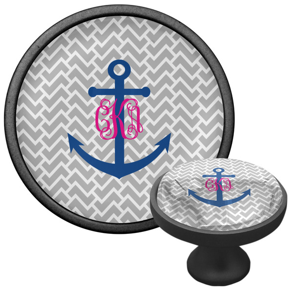 Monogram Anchor Cabinet Knob - Black - Multi Angle