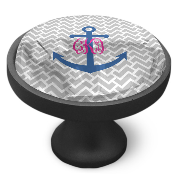 Monogram Anchor Cabinet Knob - Black - Side