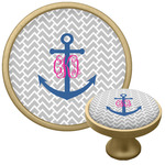 Monogram Anchor Cabinet Knob - Gold