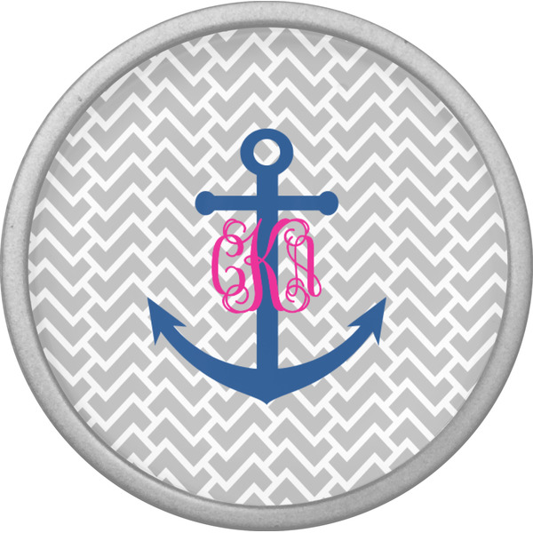 Monogram Anchor Cabinet Knob - Nickel - Front