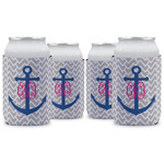 Monogram Anchor Can Cooler (12 oz) - Set of 4