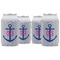 Monogram Anchor Can Cooler (12 oz) - Set of 4