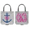 Monogram Anchor Canvas Tote - Front and Back