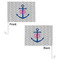 Monogram Anchor Car Flag - 11" x 8" - Front & Back View