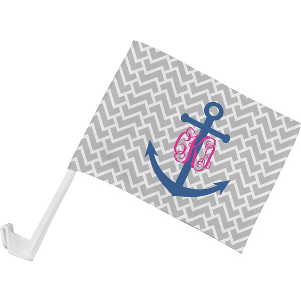 Custom Monogram Anchor Car Flag - Small