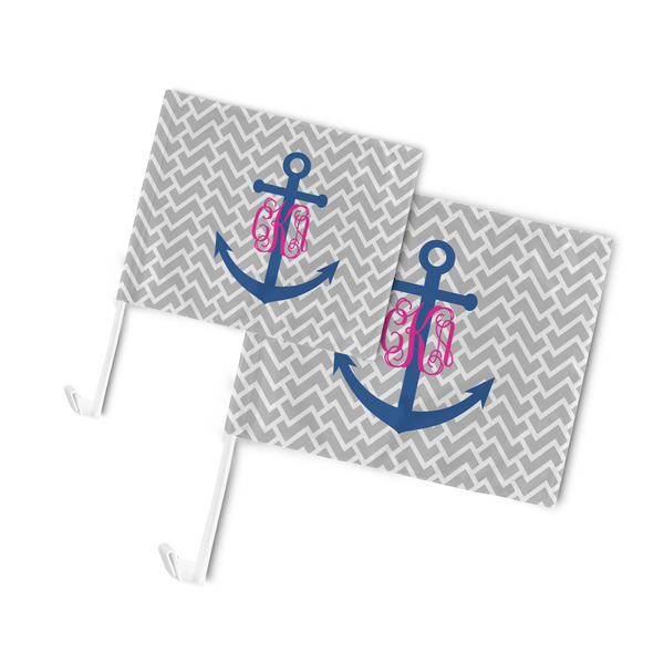 Monogram Anchor Car Flags - PARENT MAIN (both sizes)