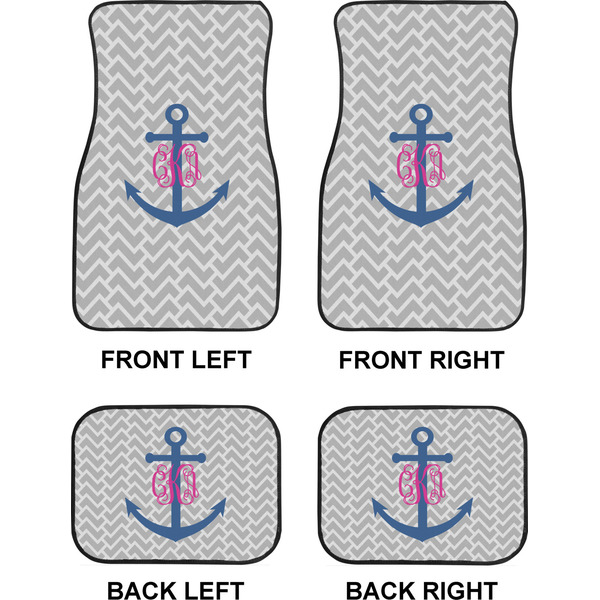 Monogram Anchor Car Floor Mats Set (2F + 2B)