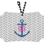 Monogram Anchor Rear View Mirror Ornament (Personalized)