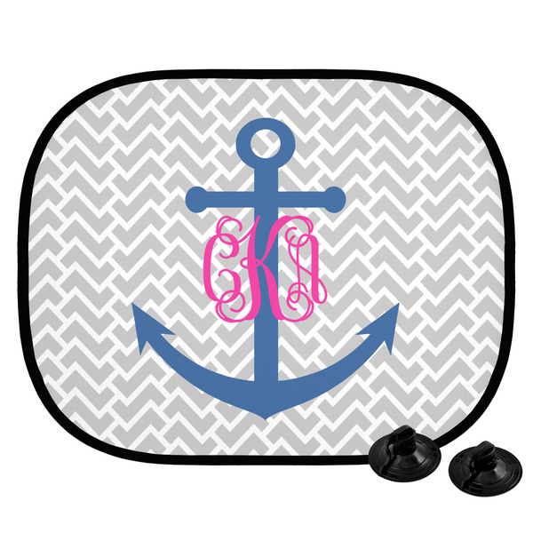 Custom Monogram Anchor Car Side Window Sun Shade (Personalized)