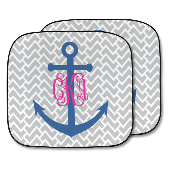Custom Monogram Anchor Car Sun Shade - Two Piece