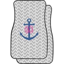 Monogram Anchor Car Floor Mats (Front Seat) (Personalized)