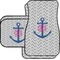 Monogram Anchor Car Floor Mats Set - 2 Front & 2 Back (Personalized)