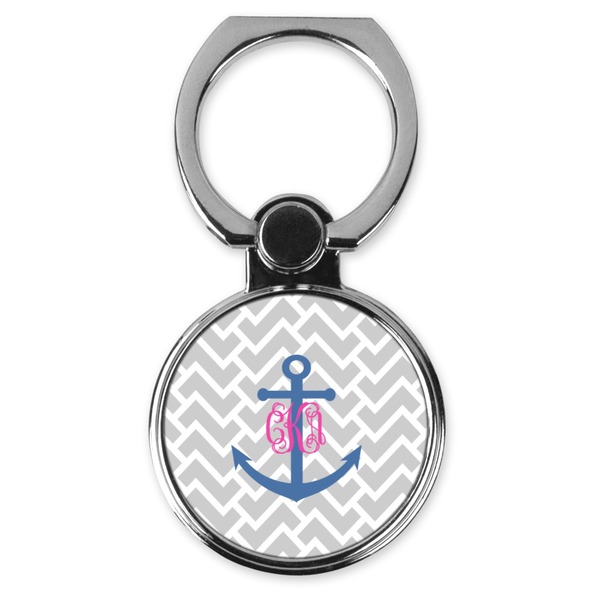 Custom Monogram Anchor Cell Phone Ring Stand & Holder (Personalized)