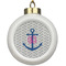 Monogram Anchor Ceramic Ball Ornament