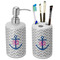 Monogram Anchor Ceramic Bathroom Accessories Set