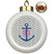 Monogram Anchor Ceramic Ball Ornaments - Poinsettia Garland