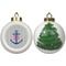 Monogram Anchor Ceramic Christmas Ornament - X-Mas Tree (APPROVAL)