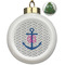 Monogram Anchor Ceramic Ball Ornament - Christmas Tree