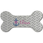 Monogram Anchor Ceramic Dog Ornament - Front