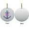 Monogram Anchor Ceramic Flat Ornament - Circle Front & Back (APPROVAL)