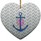 Monogram Anchor Heart Ceramic Ornament