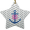 Monogram Anchor Ceramic Flat Ornament - Star (Front)