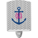 Monogram Anchor Ceramic Night Light