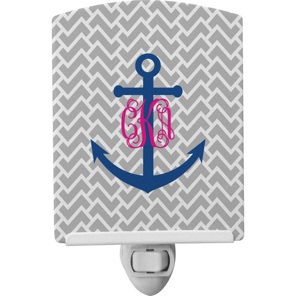 Custom Monogram Anchor Ceramic Night Light