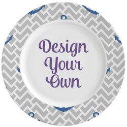 Monogram Anchor Ceramic Dinner Plates (Set of 4) (Personalized)
