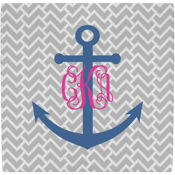 Custom Monogram Anchor Ceramic Tile Hot Pad (Personalized)