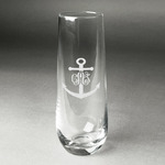 Monogram Anchor Champagne Flute - Stemless Engraved - Single