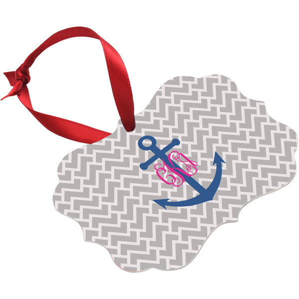 Monogram Anchor Christmas Ornament