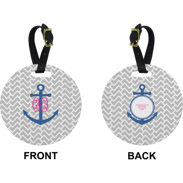 Monogram Anchor Circle Luggage Tag (Front + Back)