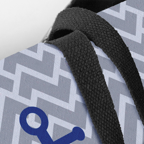 Monogram Anchor Closeup of Tote w/Black Handles